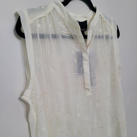 Cynthia Rowley White Sleeveless Blouse Size Small NWT Designer Tank Top - Picture 1 of 4